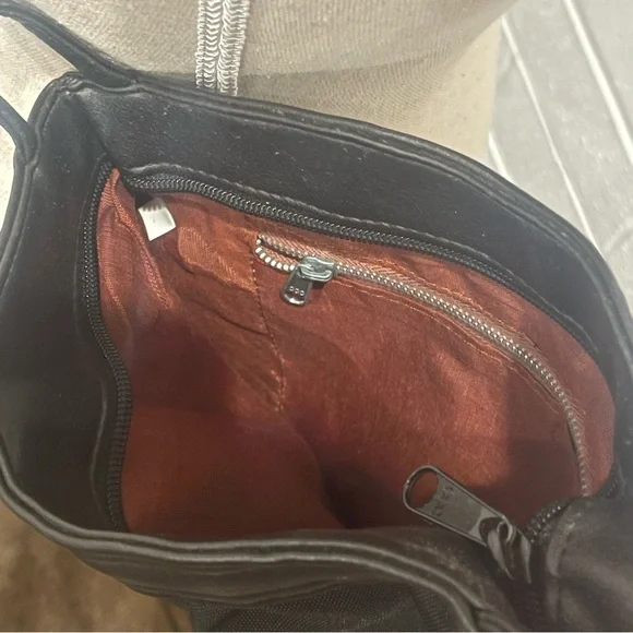 Women’s Vinyl Black Crossbody Bag (Marked CCC on Zippers) - Picture 6 of 7